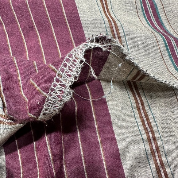 Wrangler Mens 16 1/2-33 Long Tails Western Striped Shirt Cowboy Rodeo - Picture 2 of 7